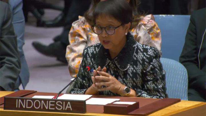 Menteri luar negeri Retno Peringatkan DK PBB: Menjaga Perdamaian, Bukan Toleran Genosida pada Palestina!